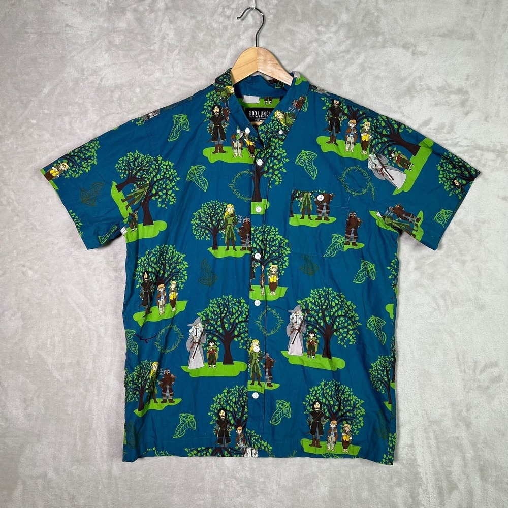 Box‎ Lunch Lord Of The Rings XL Button Down Short Sleeve Shirt All Over Print